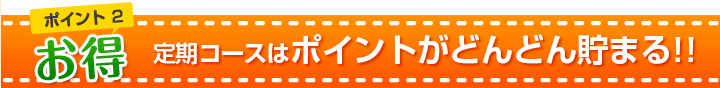 ポイント２　お得
定期コースはポイントがどんどん貯まる!!